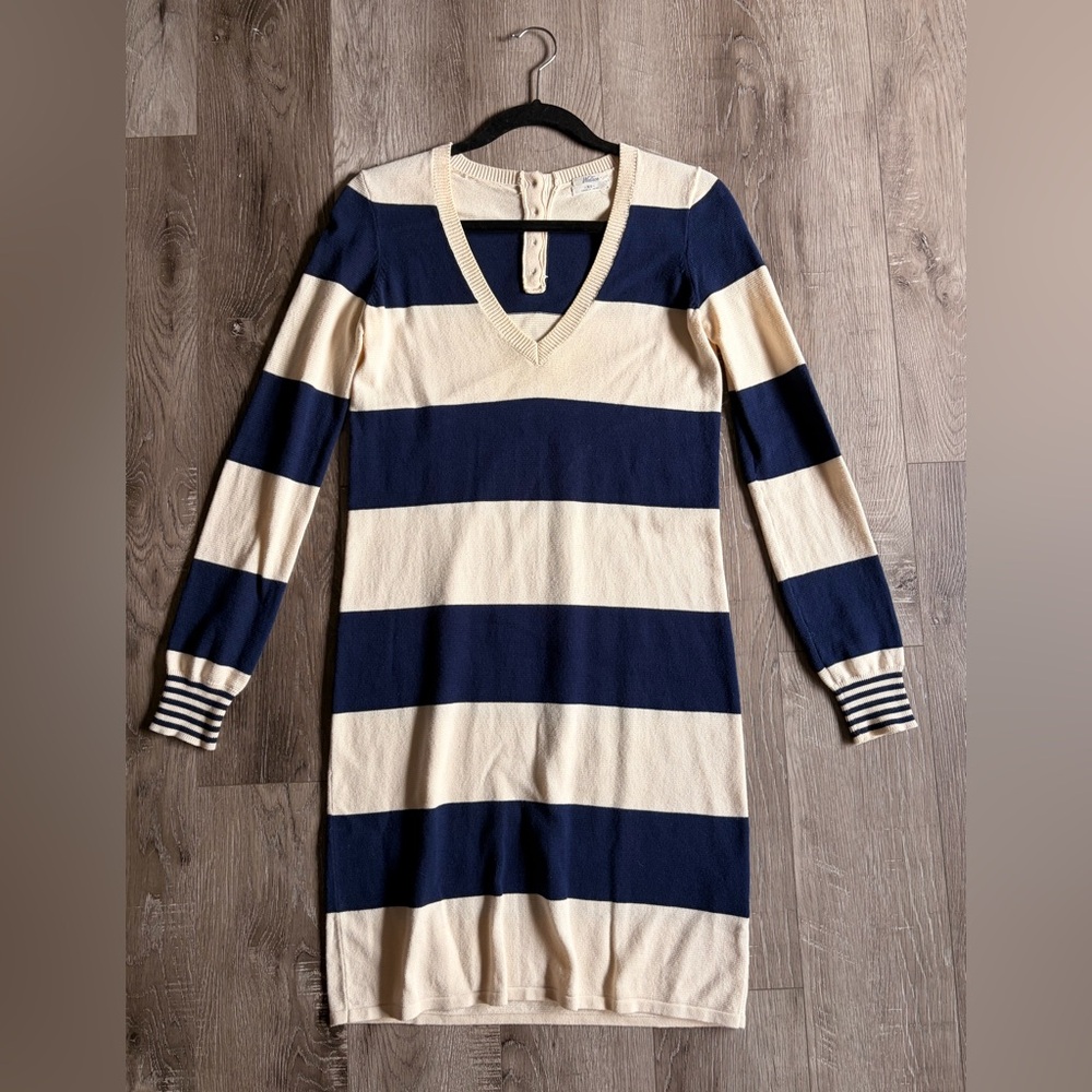 Madewell Wallace Striped V-Neck Sweater Dress